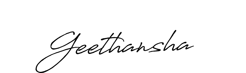 How to make Geethansha signature? Antro_Vectra_Bolder is a professional autograph style. Create handwritten signature for Geethansha name. Geethansha signature style 7 images and pictures png