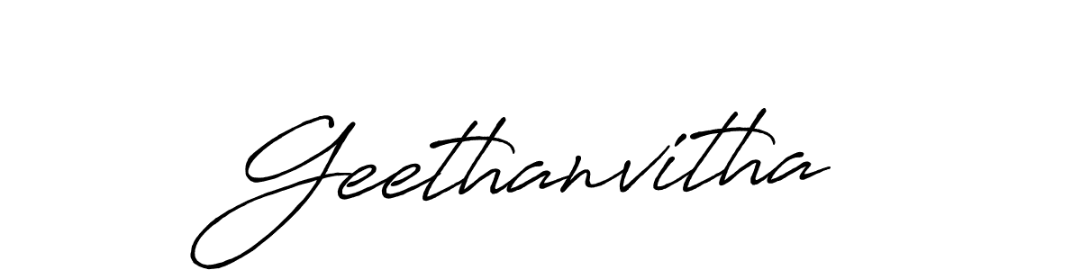 You should practise on your own different ways (Antro_Vectra_Bolder) to write your name (Geethanvitha) in signature. don't let someone else do it for you. Geethanvitha signature style 7 images and pictures png