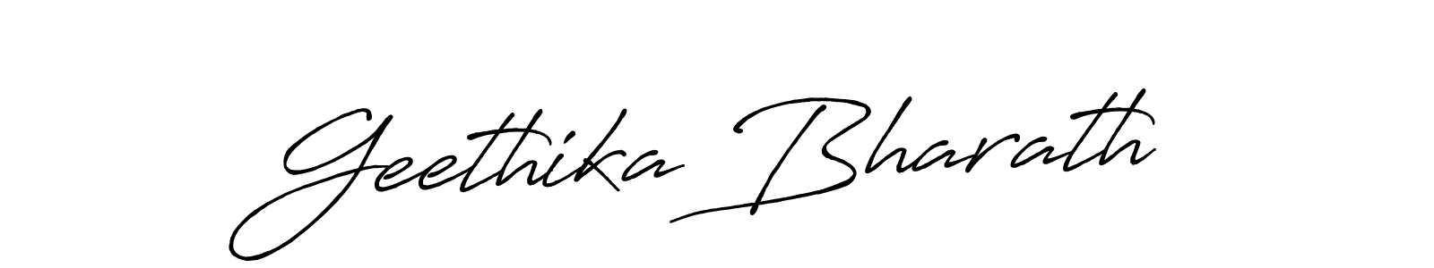 Antro_Vectra_Bolder is a professional signature style that is perfect for those who want to add a touch of class to their signature. It is also a great choice for those who want to make their signature more unique. Get Geethika Bharath name to fancy signature for free. Geethika Bharath signature style 7 images and pictures png