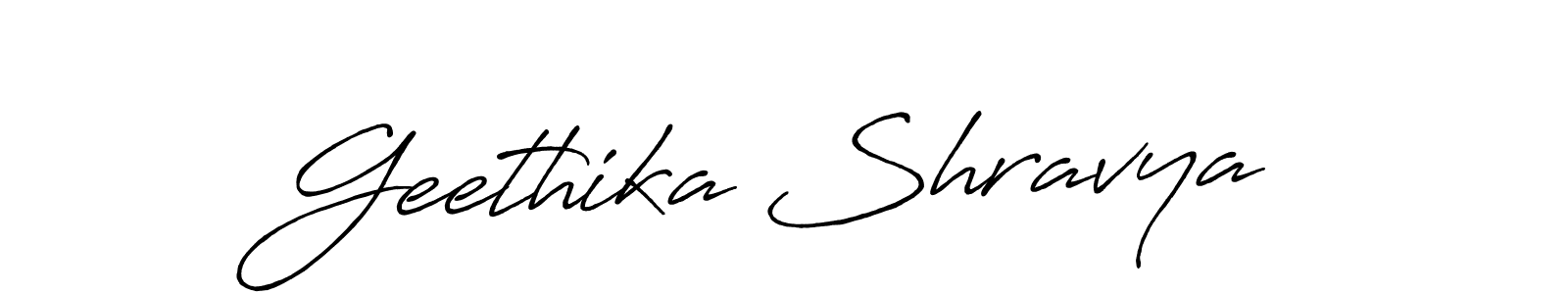 Create a beautiful signature design for name Geethika Shravya. With this signature (Antro_Vectra_Bolder) fonts, you can make a handwritten signature for free. Geethika Shravya signature style 7 images and pictures png