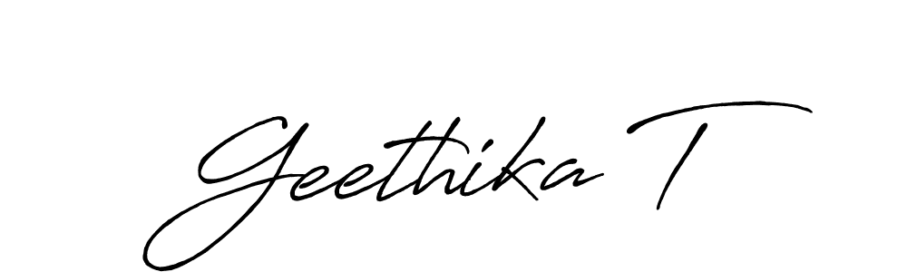 Use a signature maker to create a handwritten signature online. With this signature software, you can design (Antro_Vectra_Bolder) your own signature for name Geethika T. Geethika T signature style 7 images and pictures png
