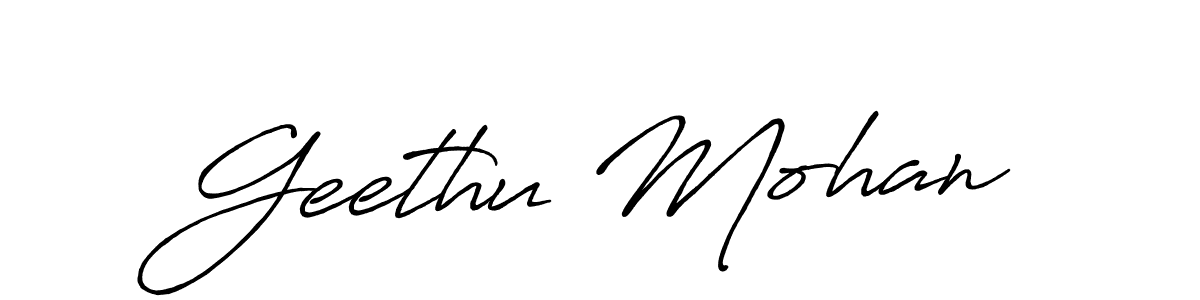 Also we have Geethu Mohan name is the best signature style. Create professional handwritten signature collection using Antro_Vectra_Bolder autograph style. Geethu Mohan signature style 7 images and pictures png
