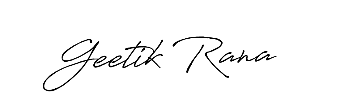 Use a signature maker to create a handwritten signature online. With this signature software, you can design (Antro_Vectra_Bolder) your own signature for name Geetik Rana. Geetik Rana signature style 7 images and pictures png
