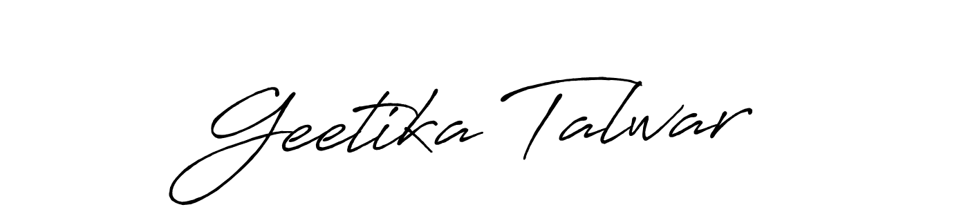 Create a beautiful signature design for name Geetika Talwar. With this signature (Antro_Vectra_Bolder) fonts, you can make a handwritten signature for free. Geetika Talwar signature style 7 images and pictures png