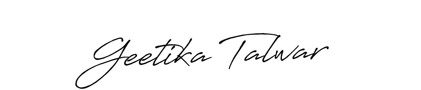 Create a beautiful signature design for name Geetika Talwar. With this signature (Antro_Vectra_Bolder) fonts, you can make a handwritten signature for free. Geetika Talwar signature style 7 images and pictures png