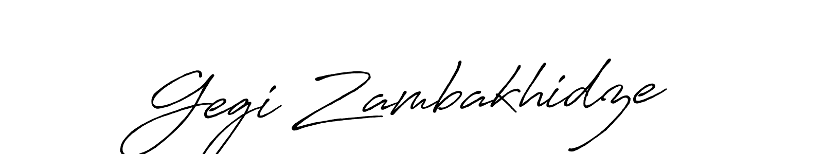 Design your own signature with our free online signature maker. With this signature software, you can create a handwritten (Antro_Vectra_Bolder) signature for name Gegi Zambakhidze. Gegi Zambakhidze signature style 7 images and pictures png