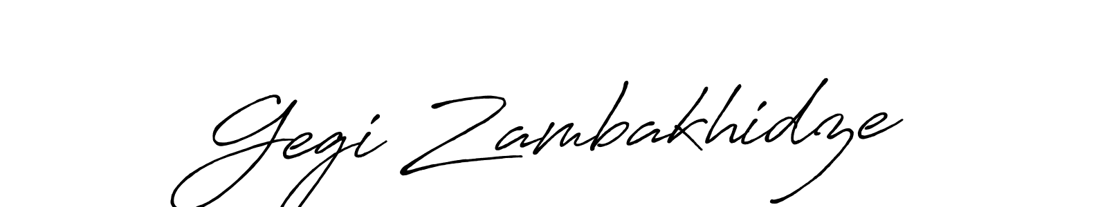 Design your own signature with our free online signature maker. With this signature software, you can create a handwritten (Antro_Vectra_Bolder) signature for name Gegi Zambakhidze. Gegi Zambakhidze signature style 7 images and pictures png