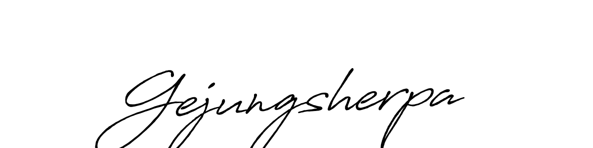 Also You can easily find your signature by using the search form. We will create Gejungsherpa name handwritten signature images for you free of cost using Antro_Vectra_Bolder sign style. Gejungsherpa signature style 7 images and pictures png