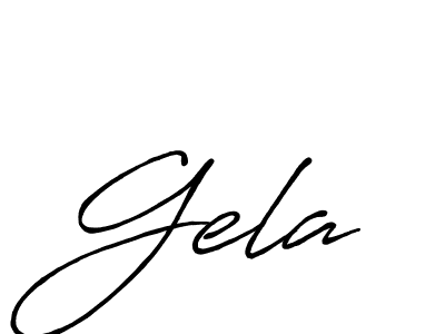 How to make Gela signature? Antro_Vectra_Bolder is a professional autograph style. Create handwritten signature for Gela name. Gela signature style 7 images and pictures png