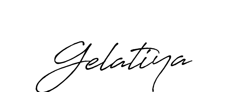 Make a beautiful signature design for name Gelatiya. With this signature (Antro_Vectra_Bolder) style, you can create a handwritten signature for free. Gelatiya signature style 7 images and pictures png