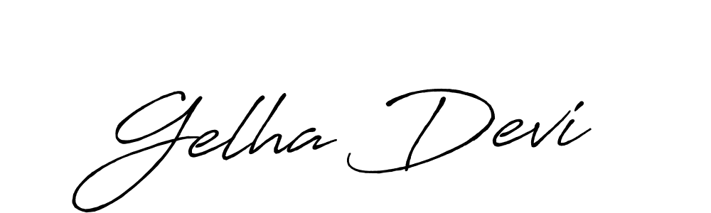 Make a beautiful signature design for name Gelha Devi. With this signature (Antro_Vectra_Bolder) style, you can create a handwritten signature for free. Gelha Devi signature style 7 images and pictures png