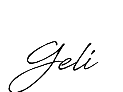 How to make Geli name signature. Use Antro_Vectra_Bolder style for creating short signs online. This is the latest handwritten sign. Geli signature style 7 images and pictures png