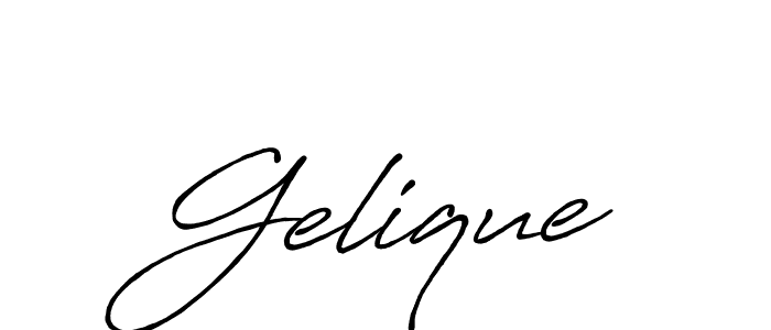 if you are searching for the best signature style for your name Gelique. so please give up your signature search. here we have designed multiple signature styles  using Antro_Vectra_Bolder. Gelique signature style 7 images and pictures png