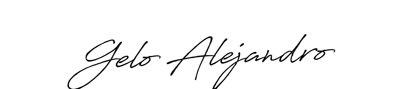Design your own signature with our free online signature maker. With this signature software, you can create a handwritten (Antro_Vectra_Bolder) signature for name Gelo Alejandro. Gelo Alejandro signature style 7 images and pictures png