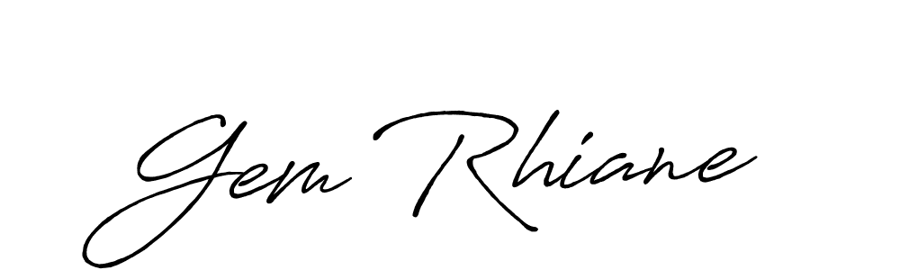 The best way (Antro_Vectra_Bolder) to make a short signature is to pick only two or three words in your name. The name Gem Rhiane include a total of six letters. For converting this name. Gem Rhiane signature style 7 images and pictures png