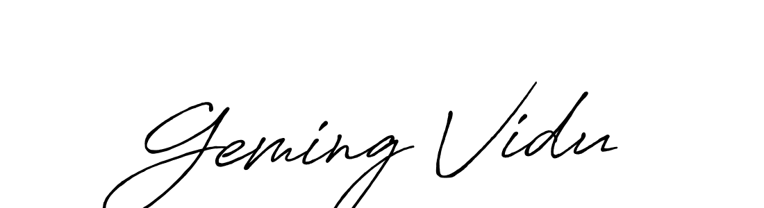Also we have Geming Vidu name is the best signature style. Create professional handwritten signature collection using Antro_Vectra_Bolder autograph style. Geming Vidu signature style 7 images and pictures png