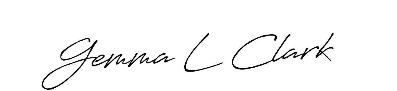 How to make Gemma L Clark name signature. Use Antro_Vectra_Bolder style for creating short signs online. This is the latest handwritten sign. Gemma L Clark signature style 7 images and pictures png