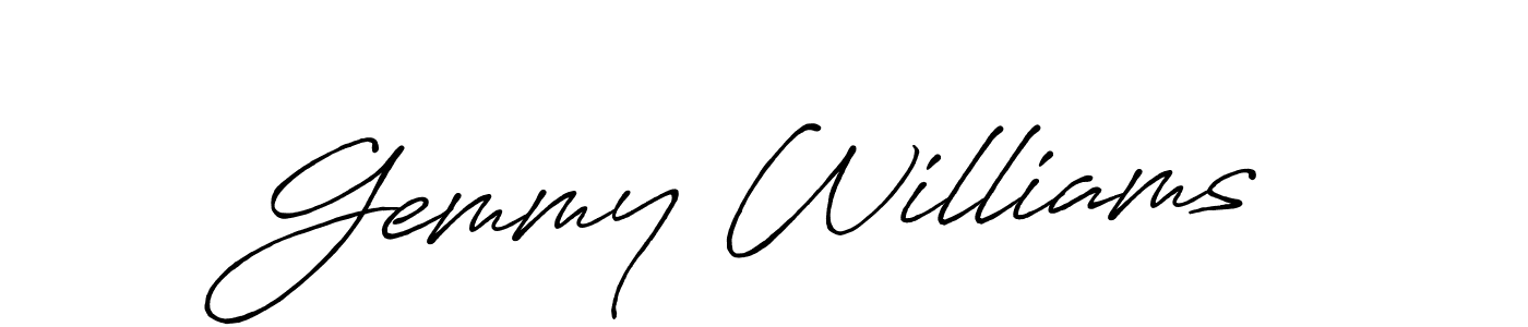 How to make Gemmy Williams signature? Antro_Vectra_Bolder is a professional autograph style. Create handwritten signature for Gemmy Williams name. Gemmy Williams signature style 7 images and pictures png