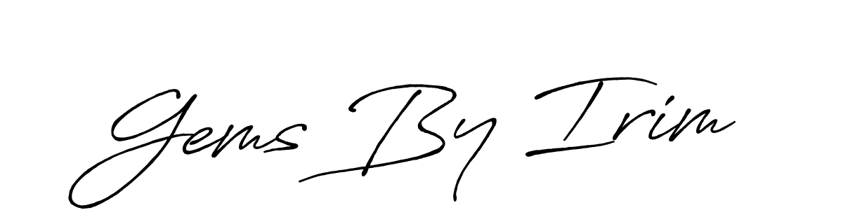 See photos of Gems By Irim official signature by Spectra . Check more albums & portfolios. Read reviews & check more about Antro_Vectra_Bolder font. Gems By Irim signature style 7 images and pictures png