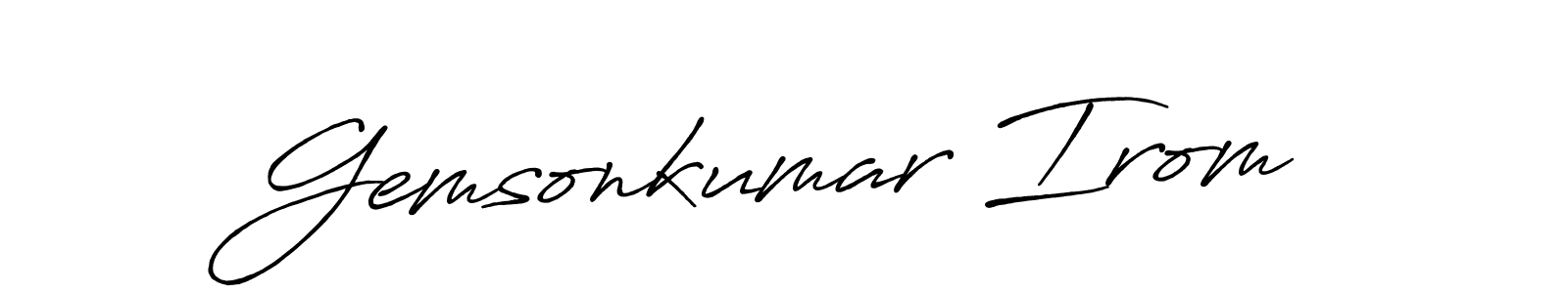 Also You can easily find your signature by using the search form. We will create Gemsonkumar Irom name handwritten signature images for you free of cost using Antro_Vectra_Bolder sign style. Gemsonkumar Irom signature style 7 images and pictures png