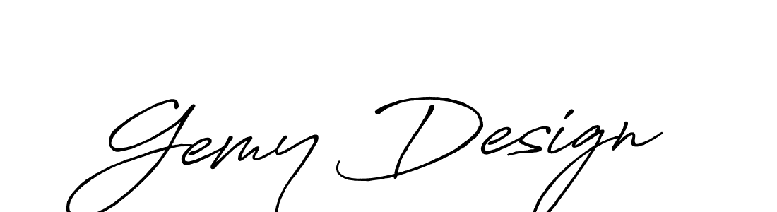 Make a beautiful signature design for name Gemy Design. With this signature (Antro_Vectra_Bolder) style, you can create a handwritten signature for free. Gemy Design signature style 7 images and pictures png