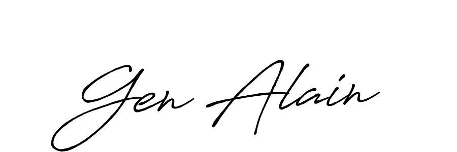 Create a beautiful signature design for name Gen Alain. With this signature (Antro_Vectra_Bolder) fonts, you can make a handwritten signature for free. Gen Alain signature style 7 images and pictures png