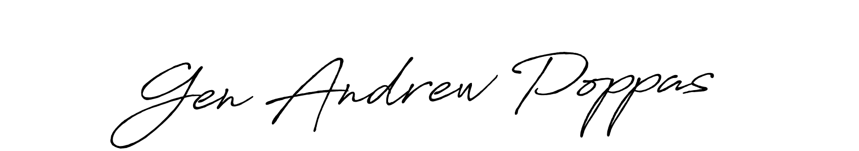 Design your own signature with our free online signature maker. With this signature software, you can create a handwritten (Antro_Vectra_Bolder) signature for name Gen Andrew Poppas. Gen Andrew Poppas signature style 7 images and pictures png