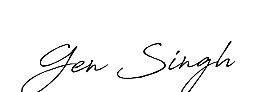 You should practise on your own different ways (Antro_Vectra_Bolder) to write your name (Gen Singh) in signature. don't let someone else do it for you. Gen Singh signature style 7 images and pictures png