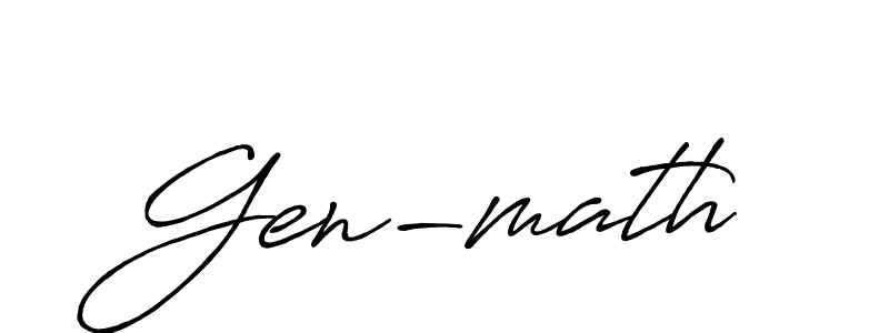 Similarly Antro_Vectra_Bolder is the best handwritten signature design. Signature creator online .You can use it as an online autograph creator for name Gen-math. Gen-math signature style 7 images and pictures png