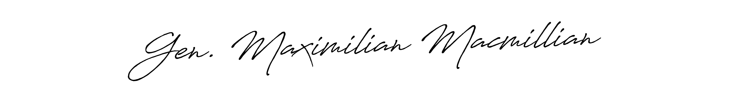 How to make Gen. Maximilian Macmillian name signature. Use Antro_Vectra_Bolder style for creating short signs online. This is the latest handwritten sign. Gen. Maximilian Macmillian signature style 7 images and pictures png