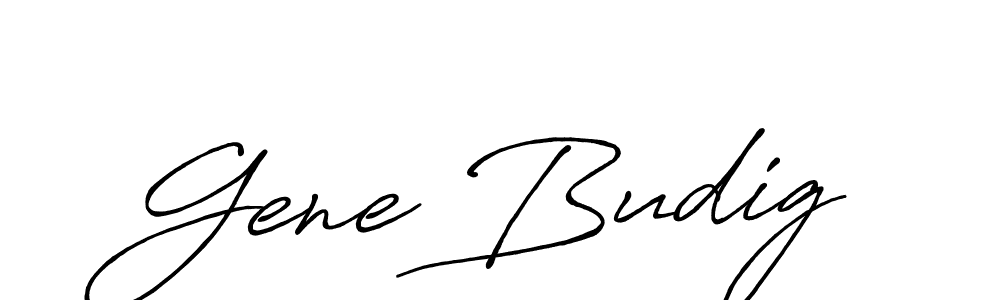 Gene Budig stylish signature style. Best Handwritten Sign (Antro_Vectra_Bolder) for my name. Handwritten Signature Collection Ideas for my name Gene Budig. Gene Budig signature style 7 images and pictures png