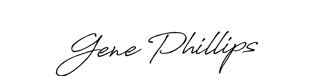 Gene Phillips stylish signature style. Best Handwritten Sign (Antro_Vectra_Bolder) for my name. Handwritten Signature Collection Ideas for my name Gene Phillips. Gene Phillips signature style 7 images and pictures png