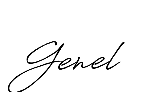 Use a signature maker to create a handwritten signature online. With this signature software, you can design (Antro_Vectra_Bolder) your own signature for name Genel. Genel signature style 7 images and pictures png