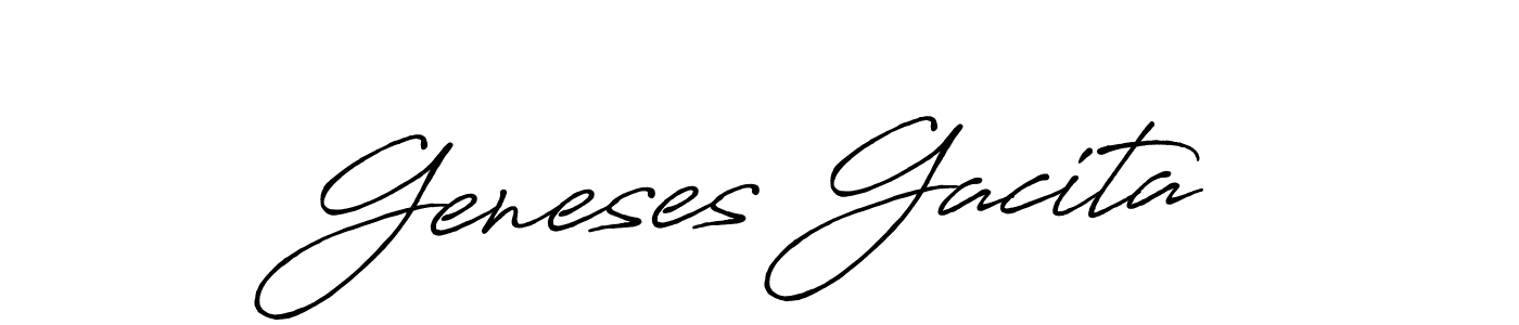 Design your own signature with our free online signature maker. With this signature software, you can create a handwritten (Antro_Vectra_Bolder) signature for name Geneses Gacita. Geneses Gacita signature style 7 images and pictures png