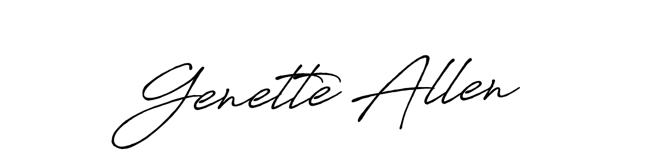 You should practise on your own different ways (Antro_Vectra_Bolder) to write your name (Genette Allen) in signature. don't let someone else do it for you. Genette Allen signature style 7 images and pictures png