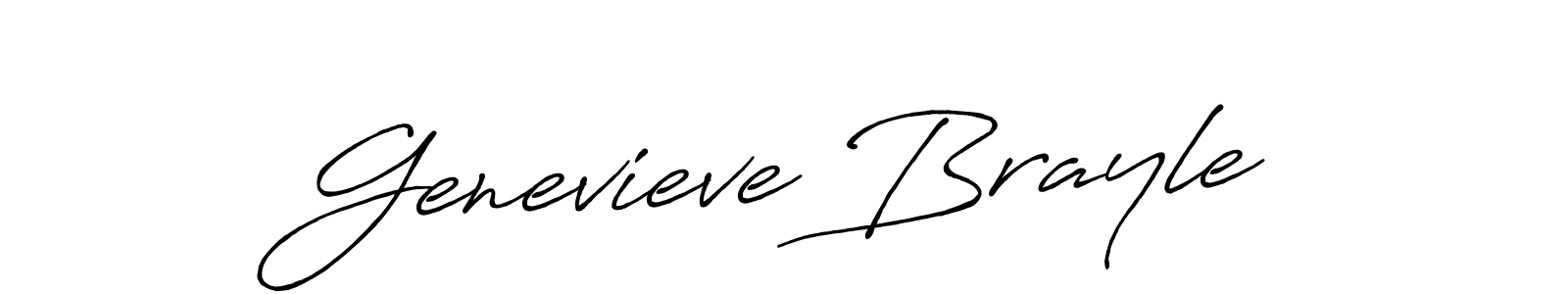 Create a beautiful signature design for name Genevieve Brayle. With this signature (Antro_Vectra_Bolder) fonts, you can make a handwritten signature for free. Genevieve Brayle signature style 7 images and pictures png