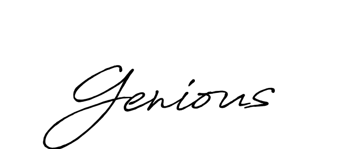 Also we have Genious name is the best signature style. Create professional handwritten signature collection using Antro_Vectra_Bolder autograph style. Genious signature style 7 images and pictures png