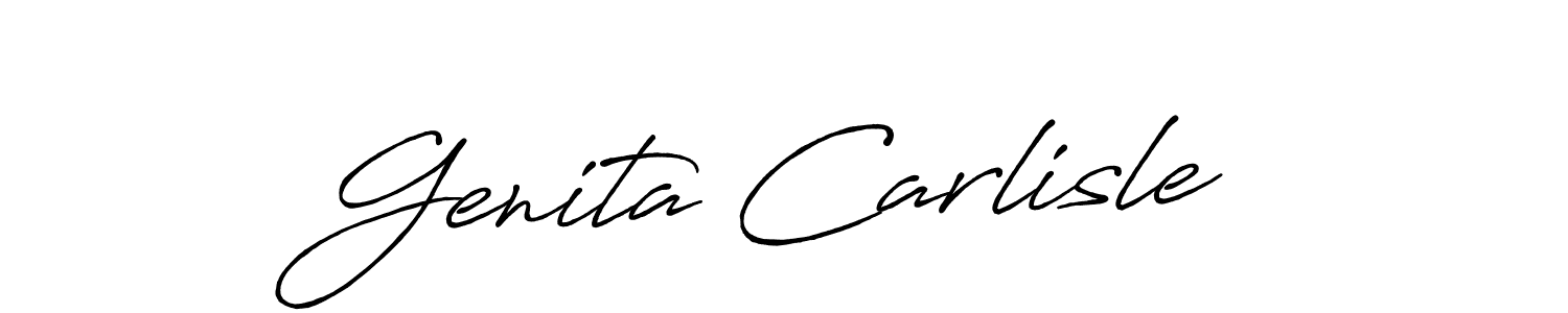 Genita Carlisle stylish signature style. Best Handwritten Sign (Antro_Vectra_Bolder) for my name. Handwritten Signature Collection Ideas for my name Genita Carlisle. Genita Carlisle signature style 7 images and pictures png