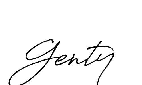 How to make Genty signature? Antro_Vectra_Bolder is a professional autograph style. Create handwritten signature for Genty name. Genty signature style 7 images and pictures png