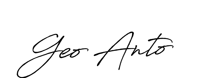 You can use this online signature creator to create a handwritten signature for the name Geo Anto. This is the best online autograph maker. Geo Anto signature style 7 images and pictures png