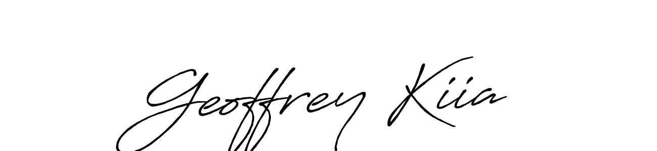 Create a beautiful signature design for name Geoffrey Kiia. With this signature (Antro_Vectra_Bolder) fonts, you can make a handwritten signature for free. Geoffrey Kiia signature style 7 images and pictures png