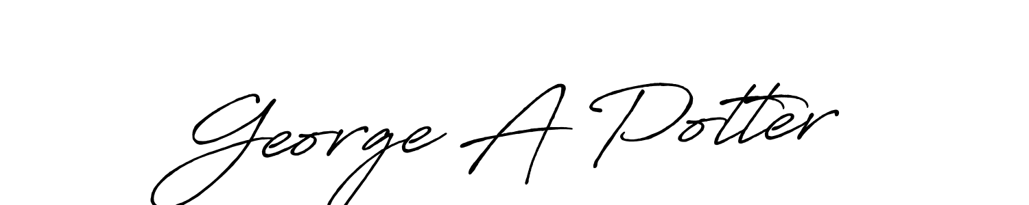 Antro_Vectra_Bolder is a professional signature style that is perfect for those who want to add a touch of class to their signature. It is also a great choice for those who want to make their signature more unique. Get George A Potter name to fancy signature for free. George A Potter signature style 7 images and pictures png