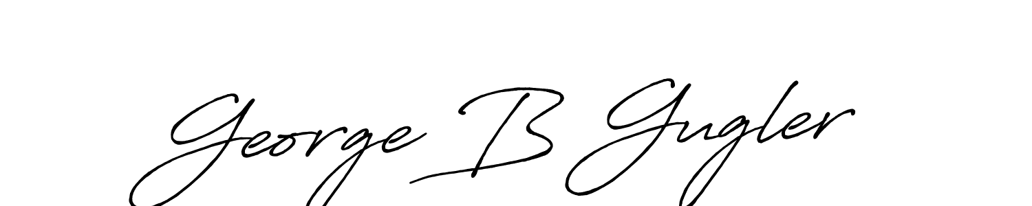 How to make George B Gugler name signature. Use Antro_Vectra_Bolder style for creating short signs online. This is the latest handwritten sign. George B Gugler signature style 7 images and pictures png