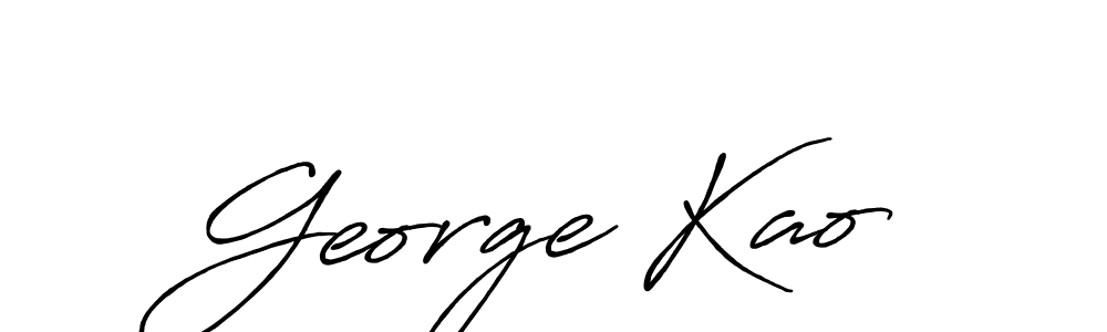 The best way (Antro_Vectra_Bolder) to make a short signature is to pick only two or three words in your name. The name George Kao include a total of six letters. For converting this name. George Kao signature style 7 images and pictures png