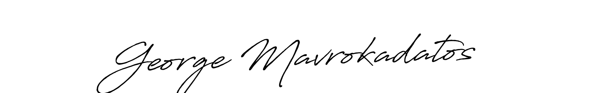 Make a beautiful signature design for name George Mavrokadatos. With this signature (Antro_Vectra_Bolder) style, you can create a handwritten signature for free. George Mavrokadatos signature style 7 images and pictures png