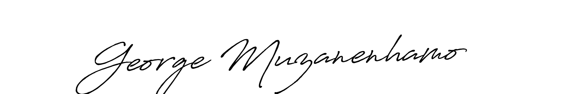 George Muzanenhamo stylish signature style. Best Handwritten Sign (Antro_Vectra_Bolder) for my name. Handwritten Signature Collection Ideas for my name George Muzanenhamo. George Muzanenhamo signature style 7 images and pictures png