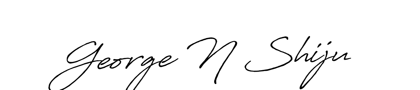 How to make George N Shiju name signature. Use Antro_Vectra_Bolder style for creating short signs online. This is the latest handwritten sign. George N Shiju signature style 7 images and pictures png