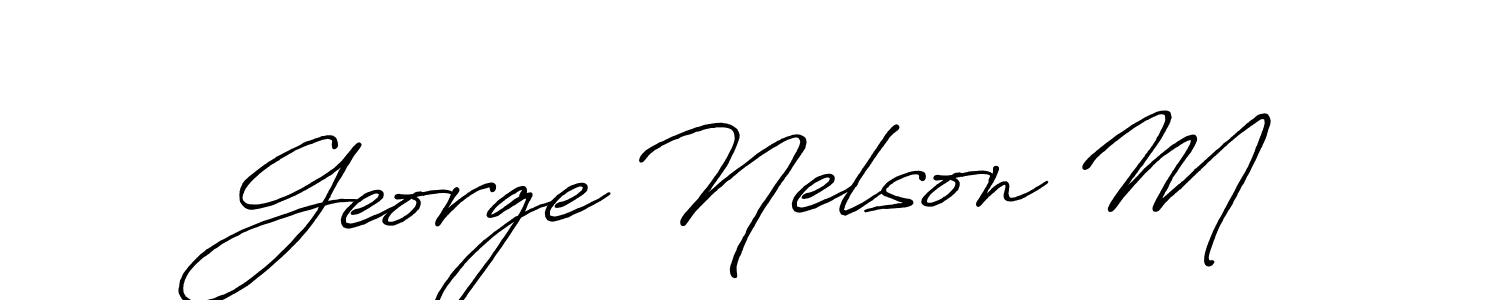 Design your own signature with our free online signature maker. With this signature software, you can create a handwritten (Antro_Vectra_Bolder) signature for name George Nelson M. George Nelson M signature style 7 images and pictures png