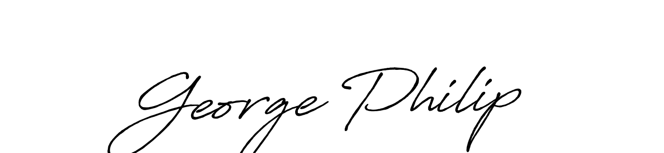 Use a signature maker to create a handwritten signature online. With this signature software, you can design (Antro_Vectra_Bolder) your own signature for name George Philip. George Philip signature style 7 images and pictures png