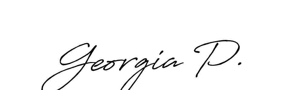 Use a signature maker to create a handwritten signature online. With this signature software, you can design (Antro_Vectra_Bolder) your own signature for name Georgia P.. Georgia P. signature style 7 images and pictures png